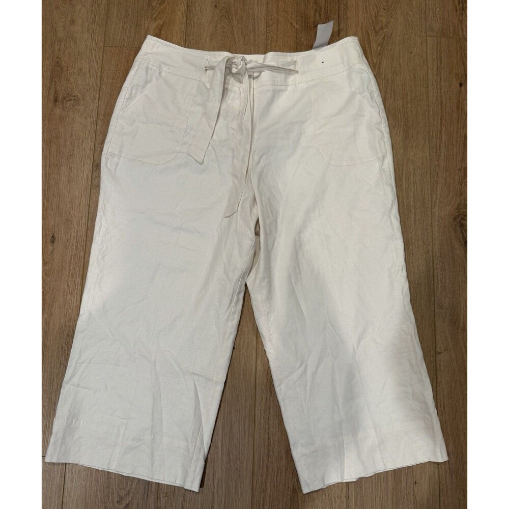 NWT New York & Company Linen Blend Stretch Culotte pants size 18